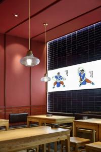 中式面馆装修图片,餐饮品牌VIS+空间全案设计，兰州牛肉面馆“武功牛”店铺装修图